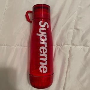 Supreme water bottle with supreme bubbles